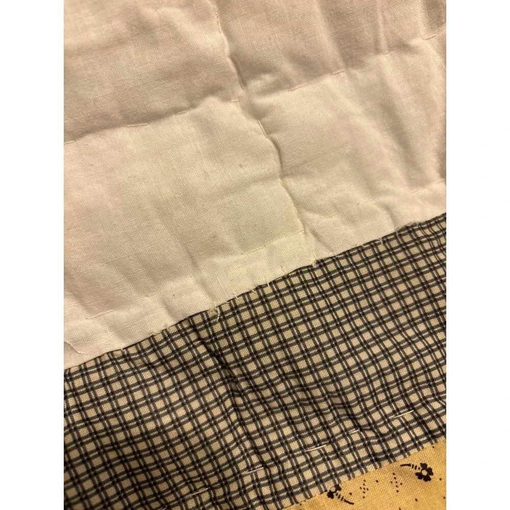 Floral Y2K log cabin machine pieced hand quilted vtg quilt king set pillowcase